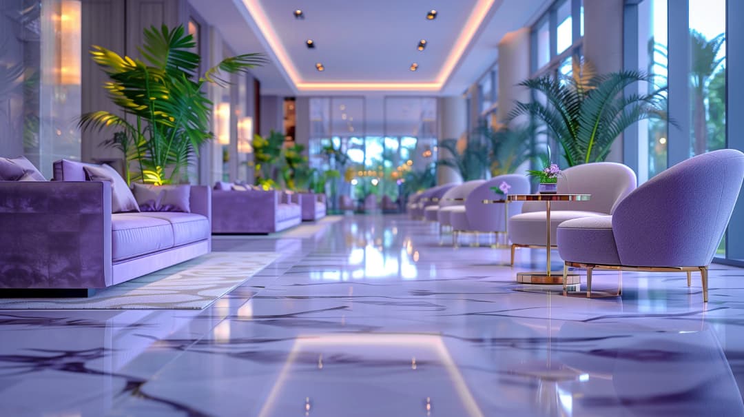Hill Crest Residency grand lobby and reception area with luxury finishes