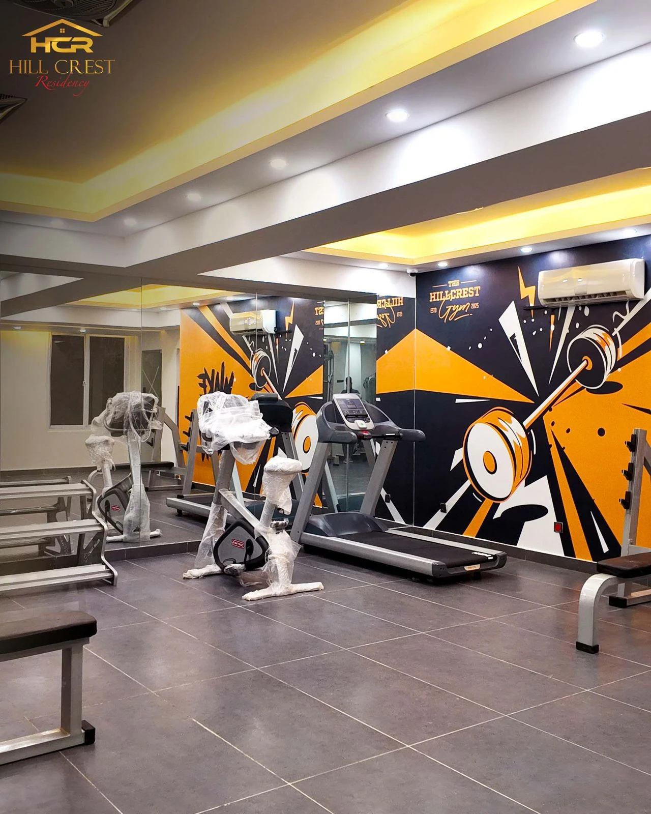 Hill Crest Residency master bedroom with premium finishes and Bahria Town skyline view