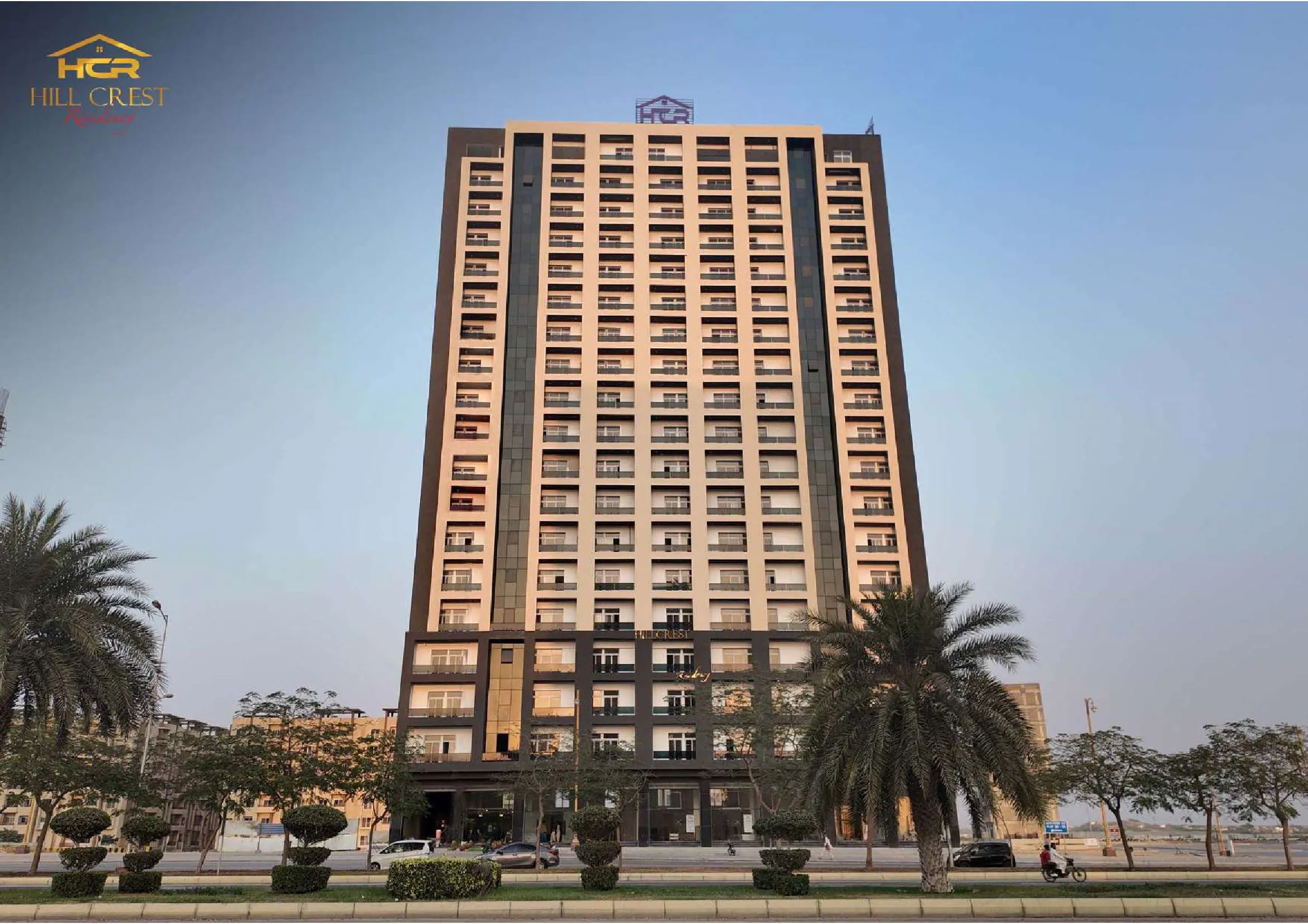 Hill Crest Residency modern kitchen with granite countertops and stainless steel appliances