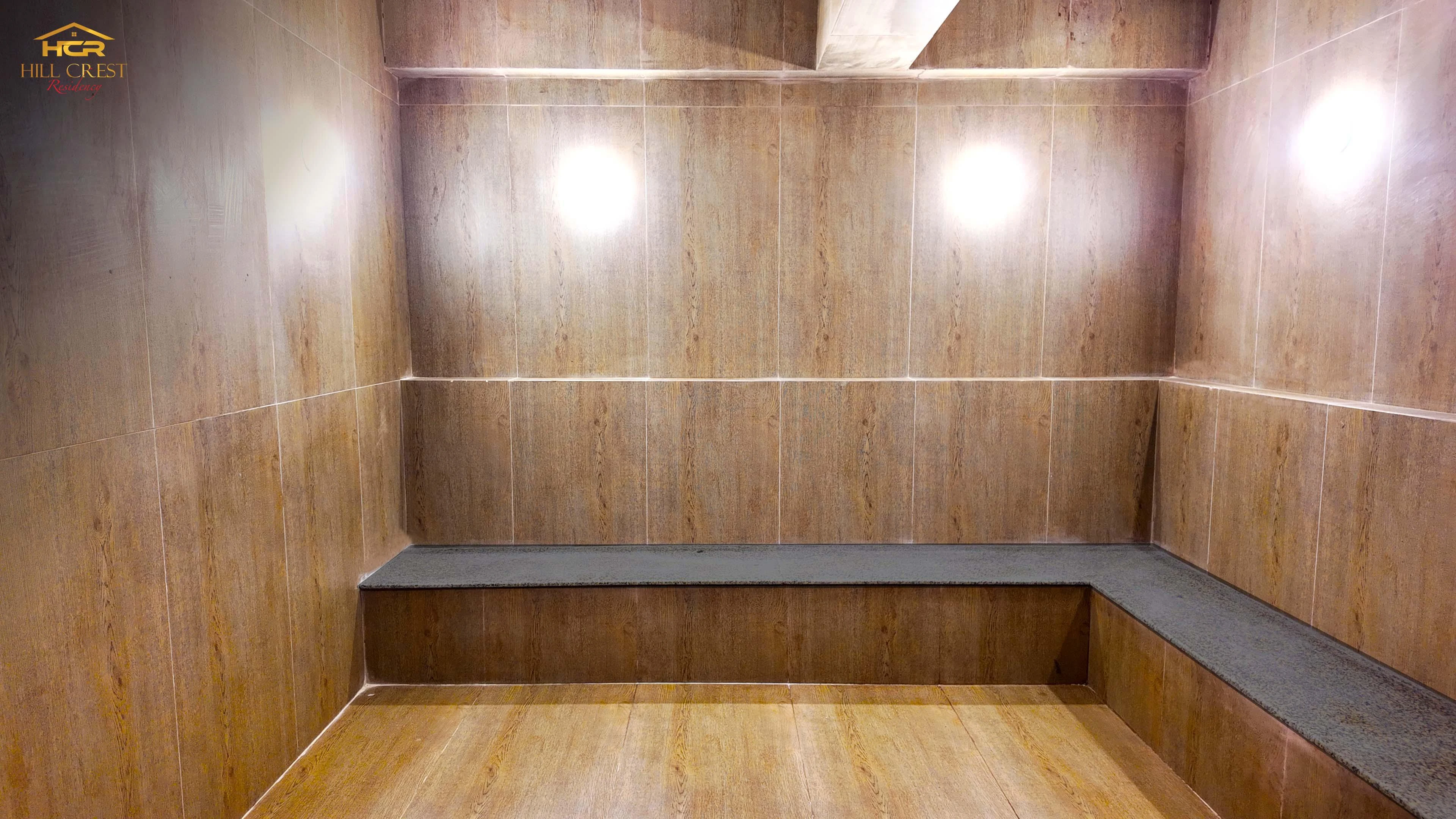 Hill Crest Residency modern kitchen with granite countertops and stainless steel appliances